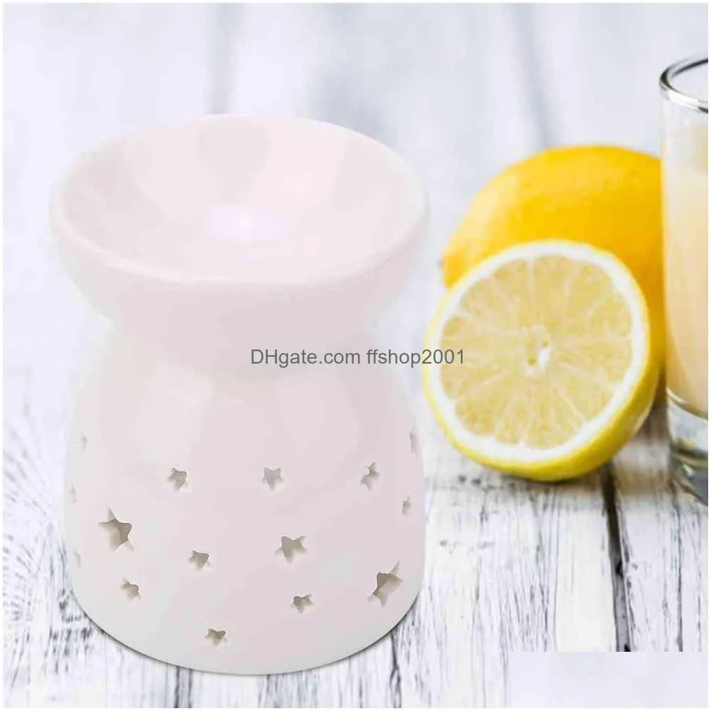 night fragrance lamp ceramic essence oil burner candle incense aromatherapy stove star