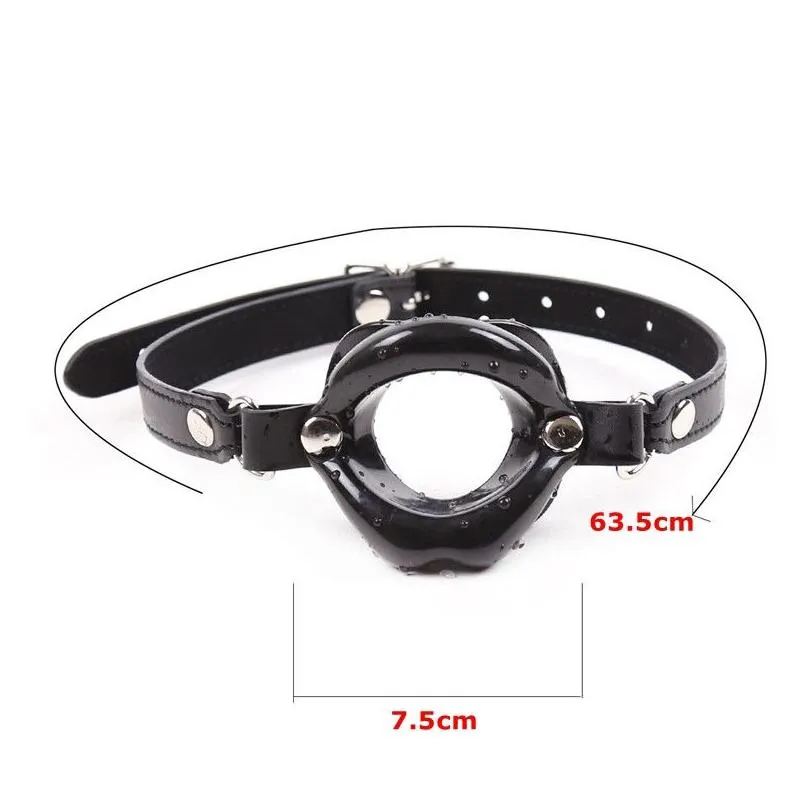 Est Fetish Oral Products Pu Leather Rubber Open Mouth Gag For Man Woman Bdsm Bondage Lips O Ring Toys Couples Drop Delivery Dhumv