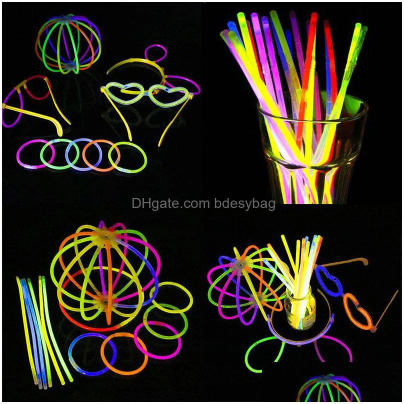 fluorescence light glow sticks party multicolor neon light luminous necklace bracelets for concert event festive decor supplies
