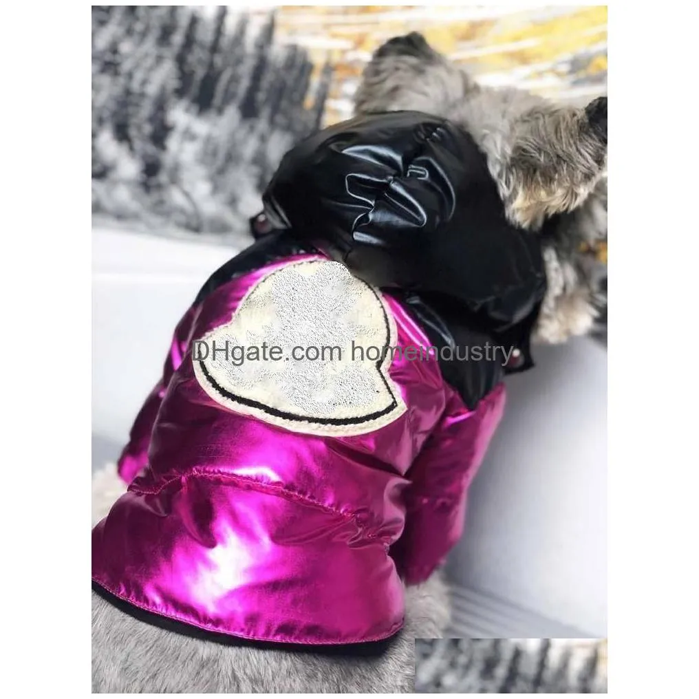 winter popular dog apparel ski suit pet down jacket puffer cool handsome dog coat poodle drop ship 2 colors