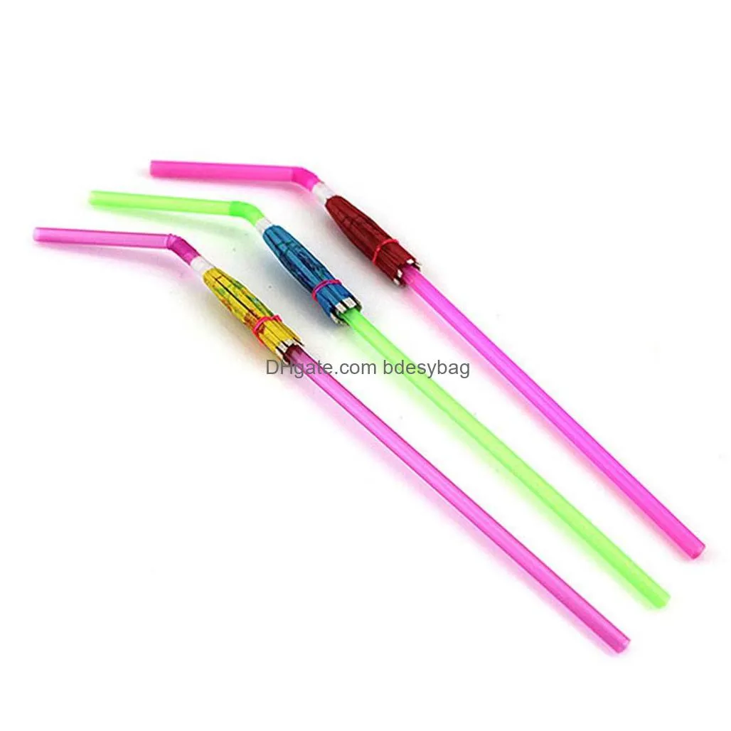 20pcs umbrella disposable bendable colorful drinking straws for luau parties bars restaurants