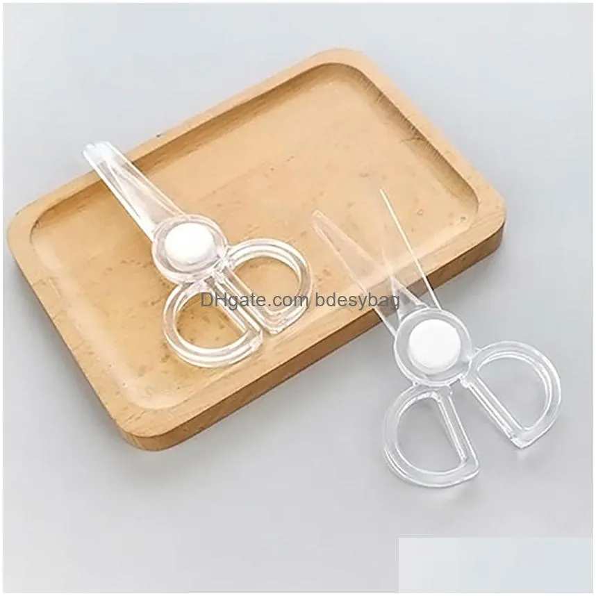 transparent acrylic art scissors paper cutter diy craft supplies portable students stationery office durable simple scissors