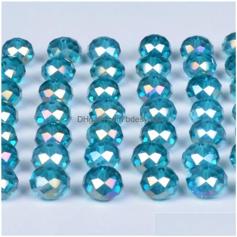 6 mm 50pcs czech loose rondelle crystal beads for jewelry making diy needlework ab color spacer faceted glass beads wholesale