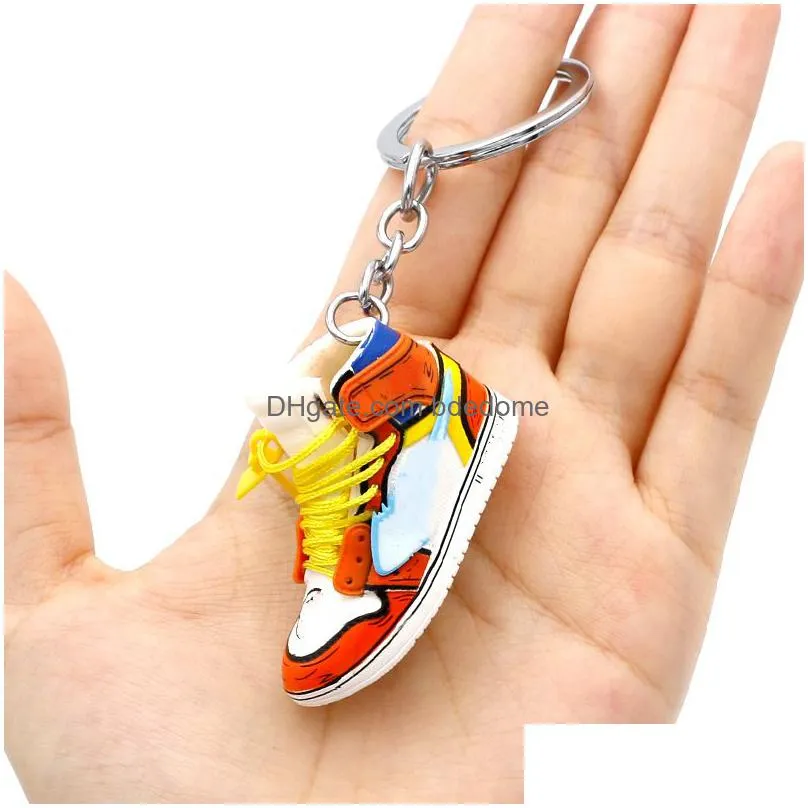 Designer Shoes Keychains 3D Joint Cartoon Basketball Shoe Keychain Stereoscopic Sneaker Key Chain Top Quality Pendant Accessories Men Dhqd6