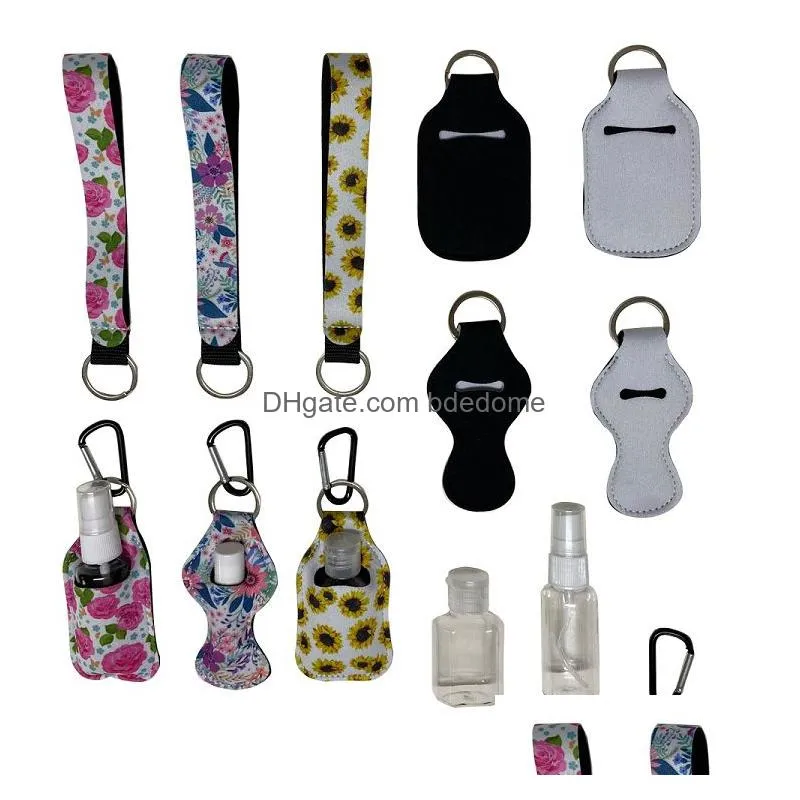 1 Setis3 Pcs 36 Styles Christmas Neoprene Hand Sanitizer Bottle Holder Wristlet Keychain Chapstick Keyring Drop Delivery Dhv1D