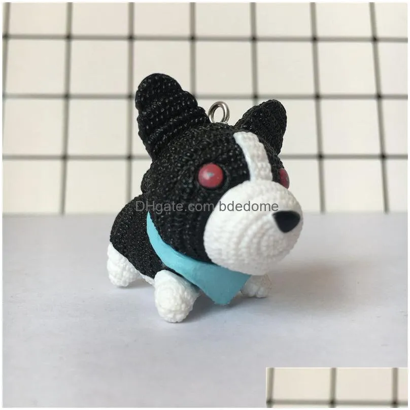 4 Colors Fashion Dog Car Keychain Animal Couple Lovely Keychains Cartoon Keyring Gift For Girl Women Men Jewelry Mothers Day Bag Drop Dhuq1