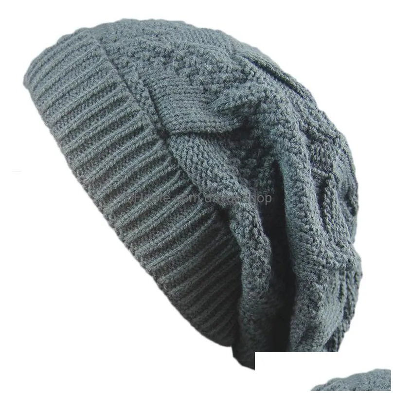 6 Colors Fashion Twist Hip Hop Hat Plover Reverse Edge Knitted Autumn And Winter Warm Uni Wool Pile Drop Delivery Dhjrd