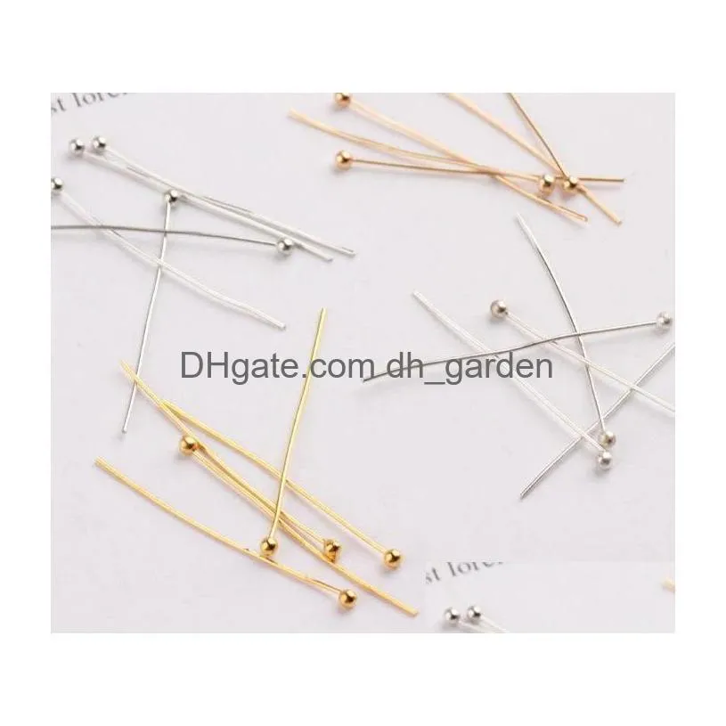 Pins & Needles 1000Pcs Lot Gold Sier Tone Rose Plated Metal Ball Head Pins 20Mm Ballpins Drop Delivery Jewelry Jewelry Findin Dhgarden Dhdfp