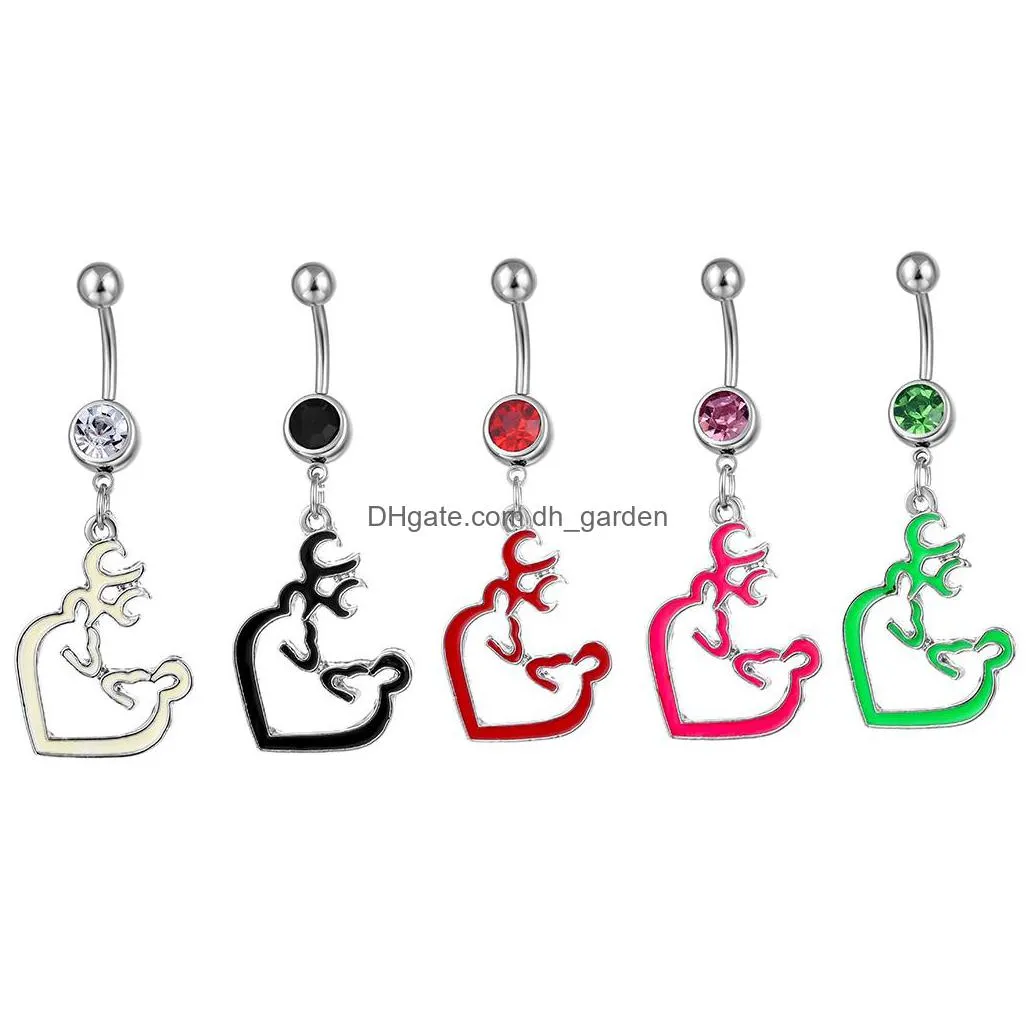 d0019 frogs belly navel button ring mix colors