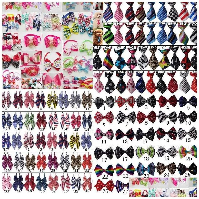 100pc/lot dog apparel pet puppy tie bow ties cat neckties grooming supplies for small middle 4 model ly05