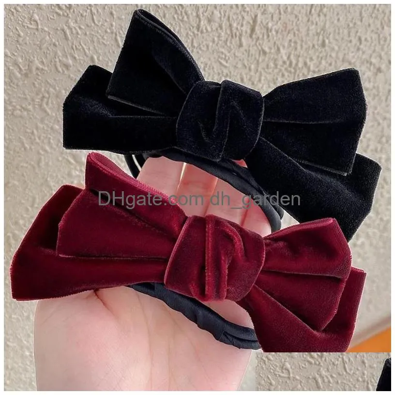 Headbands Bows Headband Cross Top Knot Hairband Elastic Hair Band For Women Girls Headwear Accessories 2 Colors Drop Deliver Dhgarden Dh7Rx