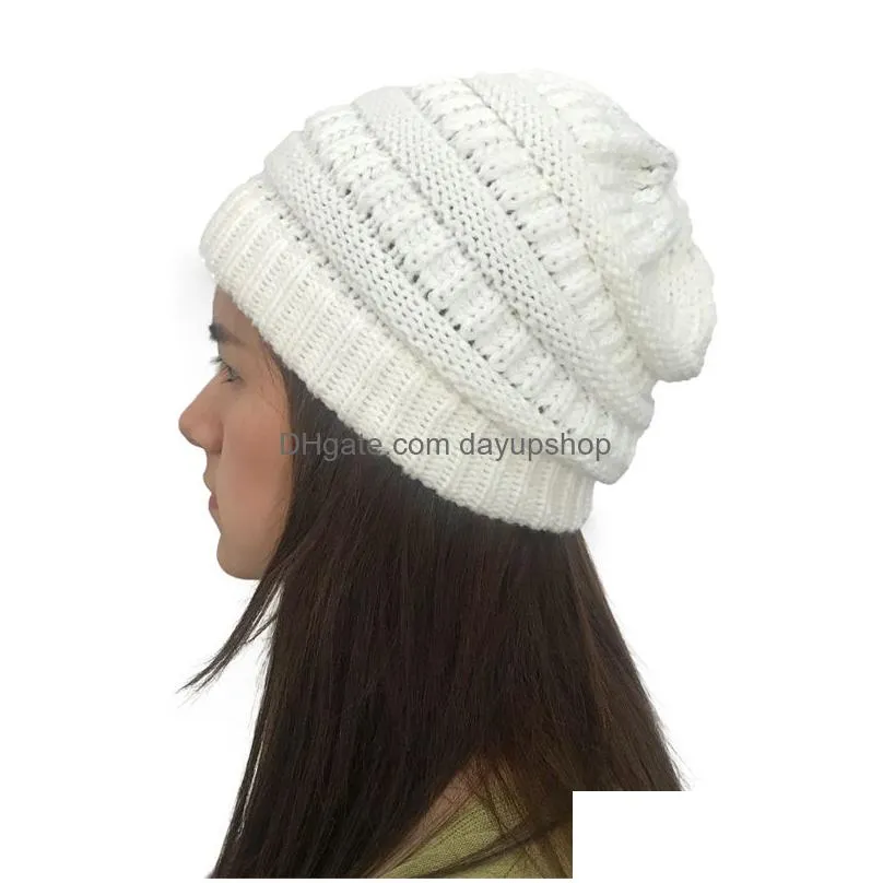 8 Colors Simple Fashion Striped Woolen Hat For Men And Women Outdoor Warm Optional Whether Labeled Sports Casual Knitted Drop Delivery Dh04C