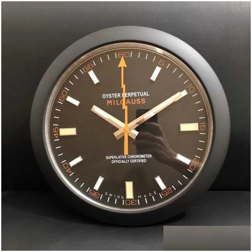 Luxury Design Wall Clock Modern Horloge Murale Milgauss Quartz super Silent Movement X0726
