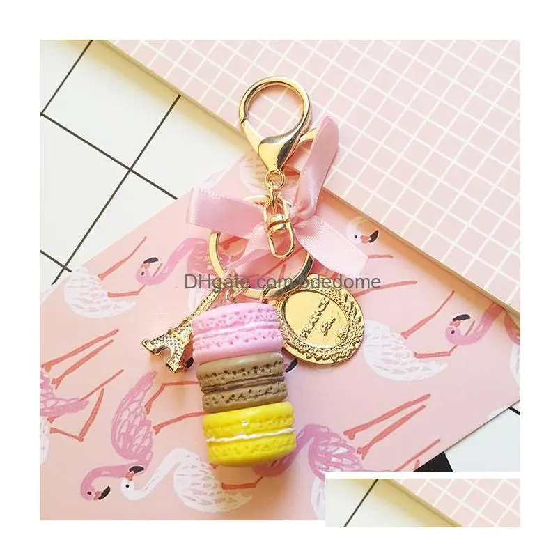  Cake Key Chain Fashion Cute Keychain Bag Charm Car Ring Wedding Party Gift Jewelry For Women Men Drop Delivery Dhy5E