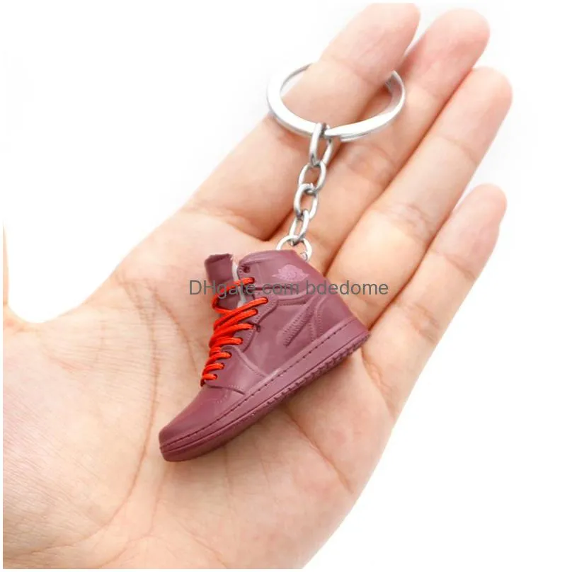 3D Basketball Shoe Keychain Stereoscopic Sneaker Key Chain Rainbow Color Mod Keychains Bag Pendant Top Quality Drop Delivery Dhof3
