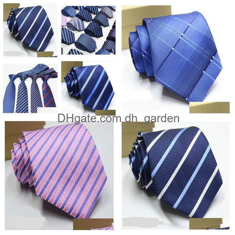 Neck Ties New Fashion Silk Necktie Mens Dress Tie Wedding Business Knot Solid For Men Neckties Handmade Accessories Drop Del Dhgarden Dhemj