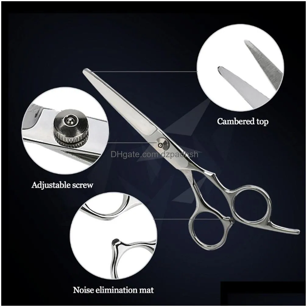 Professional Hair Cutting Scissors Stainless Steel Edge Hairdresser Shears For Stylish Haircut Perfect Barber Salon And Home Use Dro Dhyld