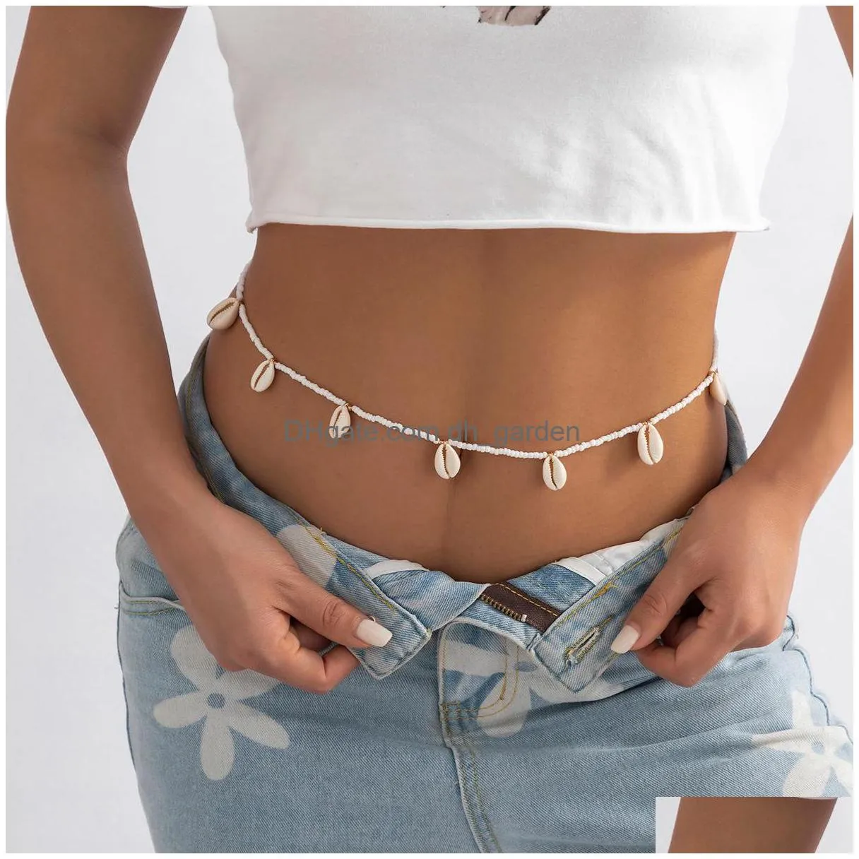 Belly Chains Boho Simple Beaded Waist Chain For Women Natural Shell Pendant Belly Y Bikini  Summer Jewelry Drop De Dhgarden Dhtiu