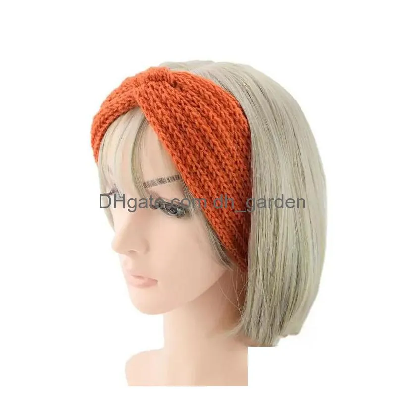 Beanie/Skull Caps Hair Bands Ear Protector 36 Color Autumn And Winter Womens Belt Wool Knitted Headband Supplies Drop Delive Dhgarden Dhvu5