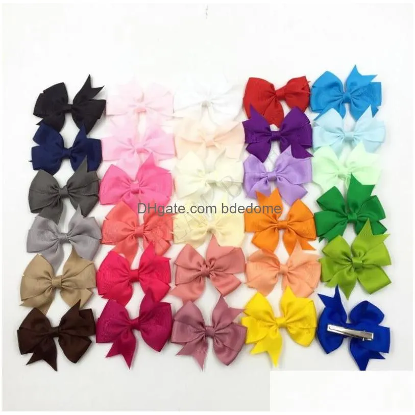 40 Colors Bow Hairpins Girls Mini Bowknot Hair Clips Children Cute Barrettes Kids Accessories Ht12 Drop Delivery Dhfuq