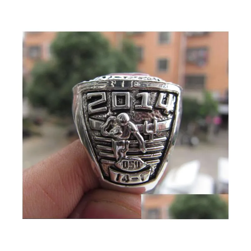 ohio state 2014 osu buckeyes cfp football national championship ring with wooden display box souvenir men fan gift wholesale drop