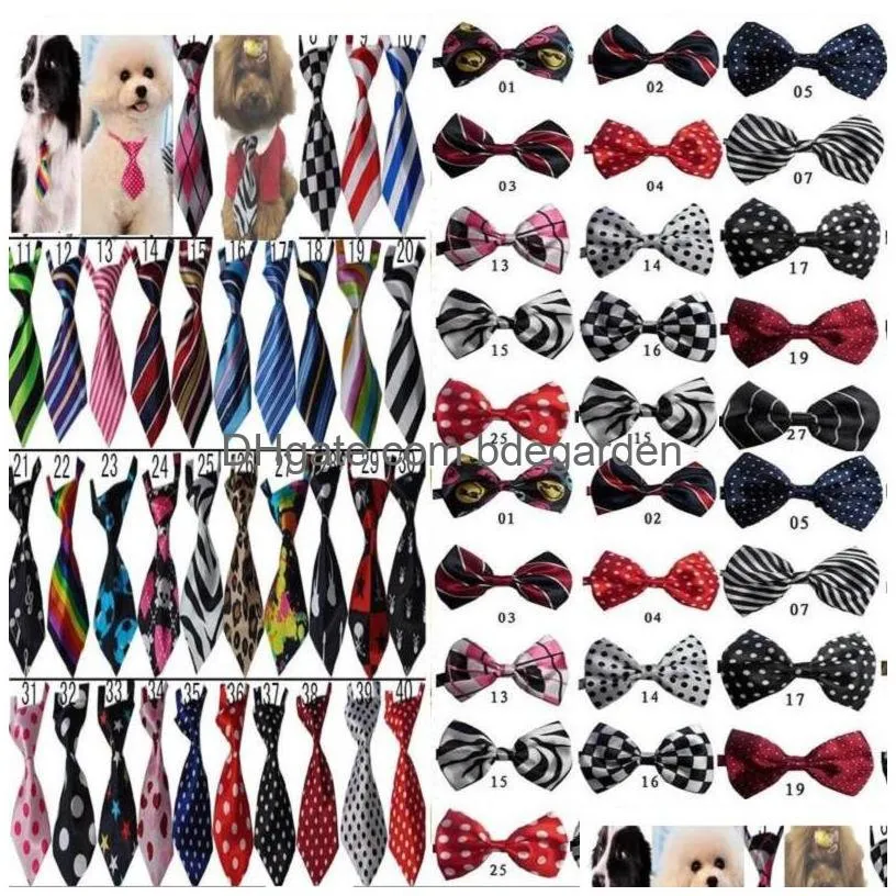 100pc/lot dog apparel pet puppy tie bow ties cat neckties grooming supplies for small middle 4 model ly05