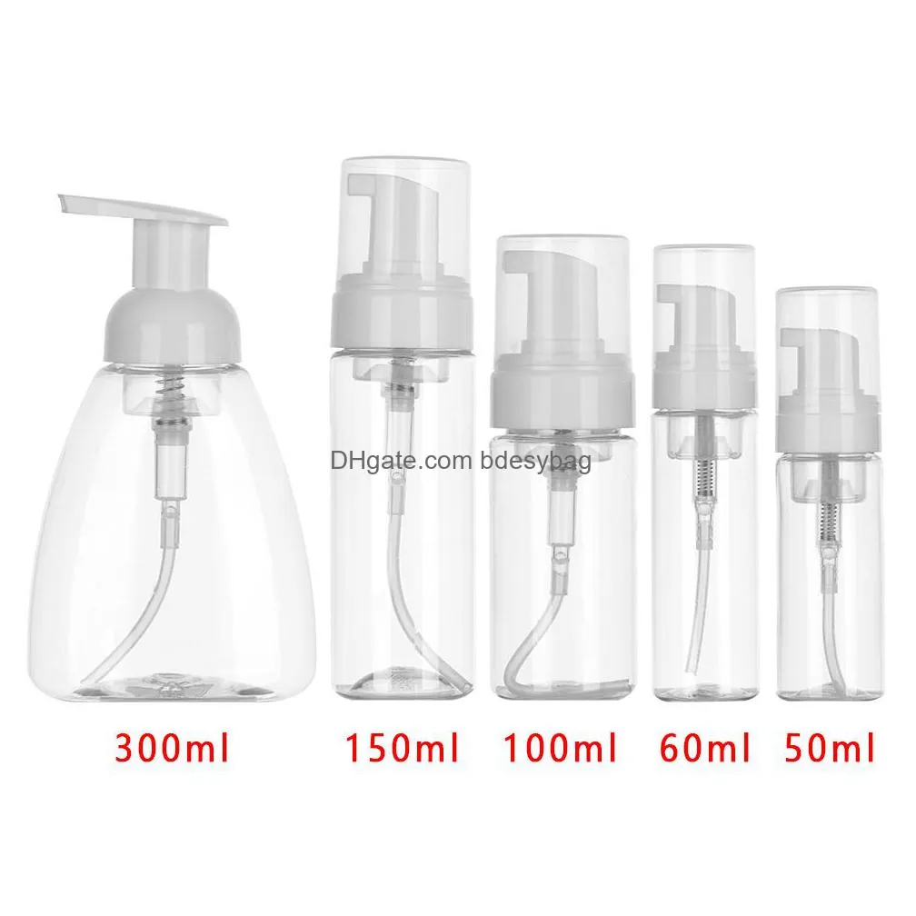 50/60/100/150/300ml clear foaming bottle liquid soap whipped mousse points bottling shampoo lotion shower gel foam pump bottles