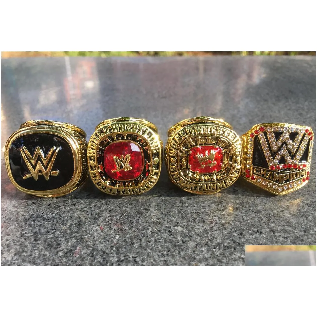 4pcs 2004 2008 2015 2016 wrestling federation hall of fame championship ring souvenir men fan gift 2018 2019 wholesale