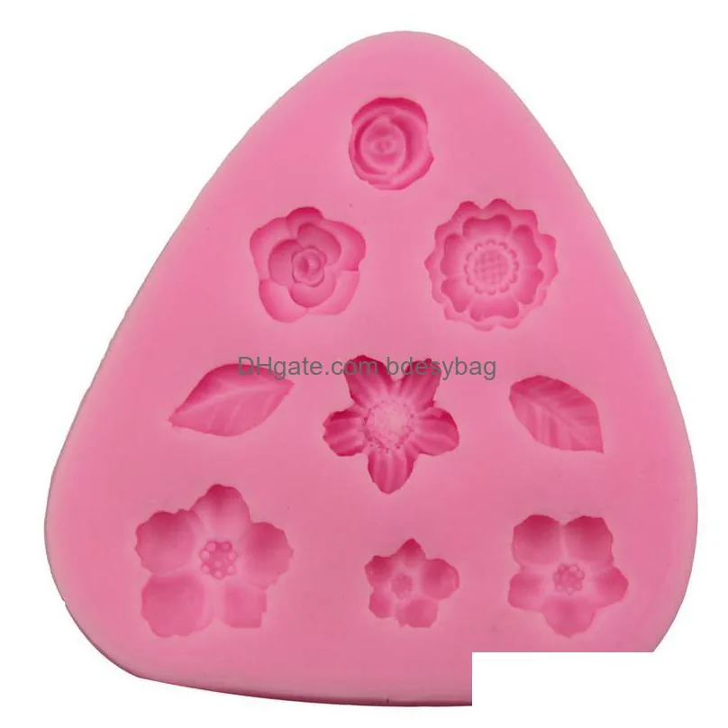 cartoon flower leaf silicone tools fondant soap 3d cake mold cupcake jelly candy chocolate decoration baking tool moulds