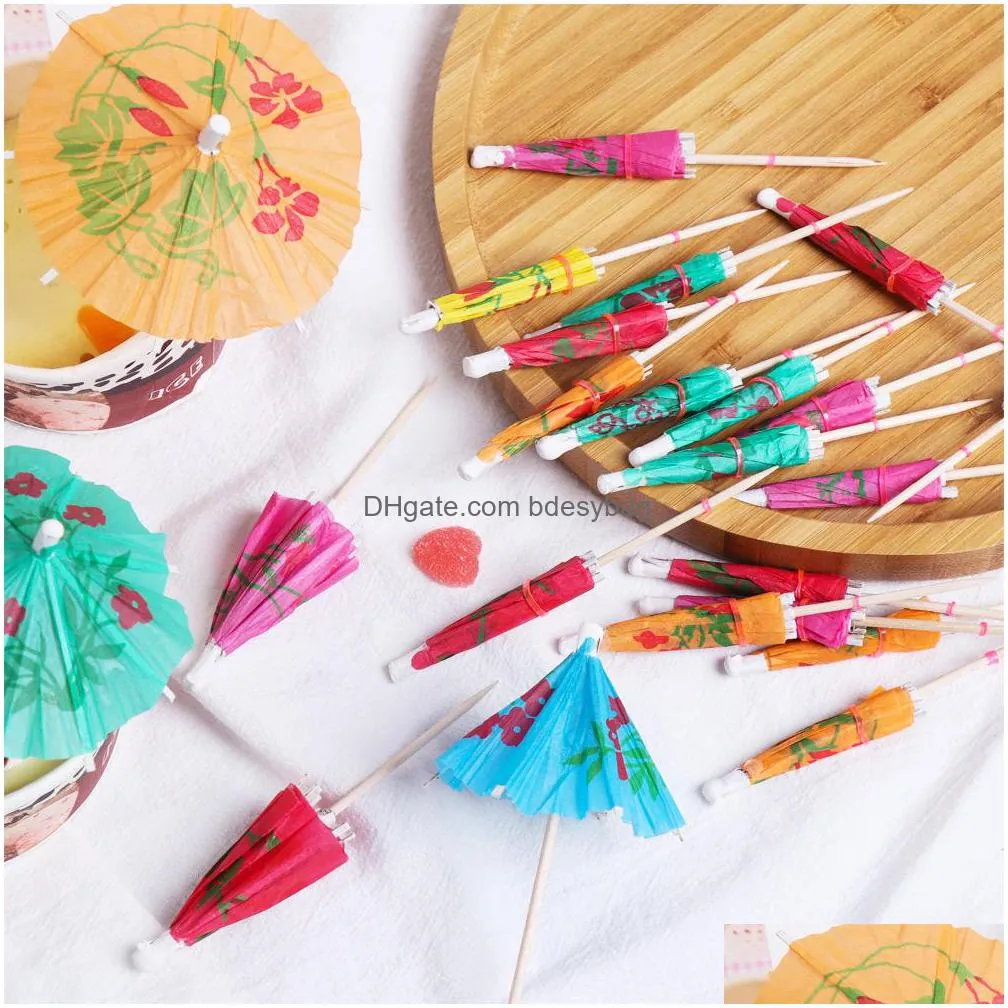 paper drink cocktail parasols umbrellas luau sticks tropical hawaiian party wedding paper umbrella decoration bar decor