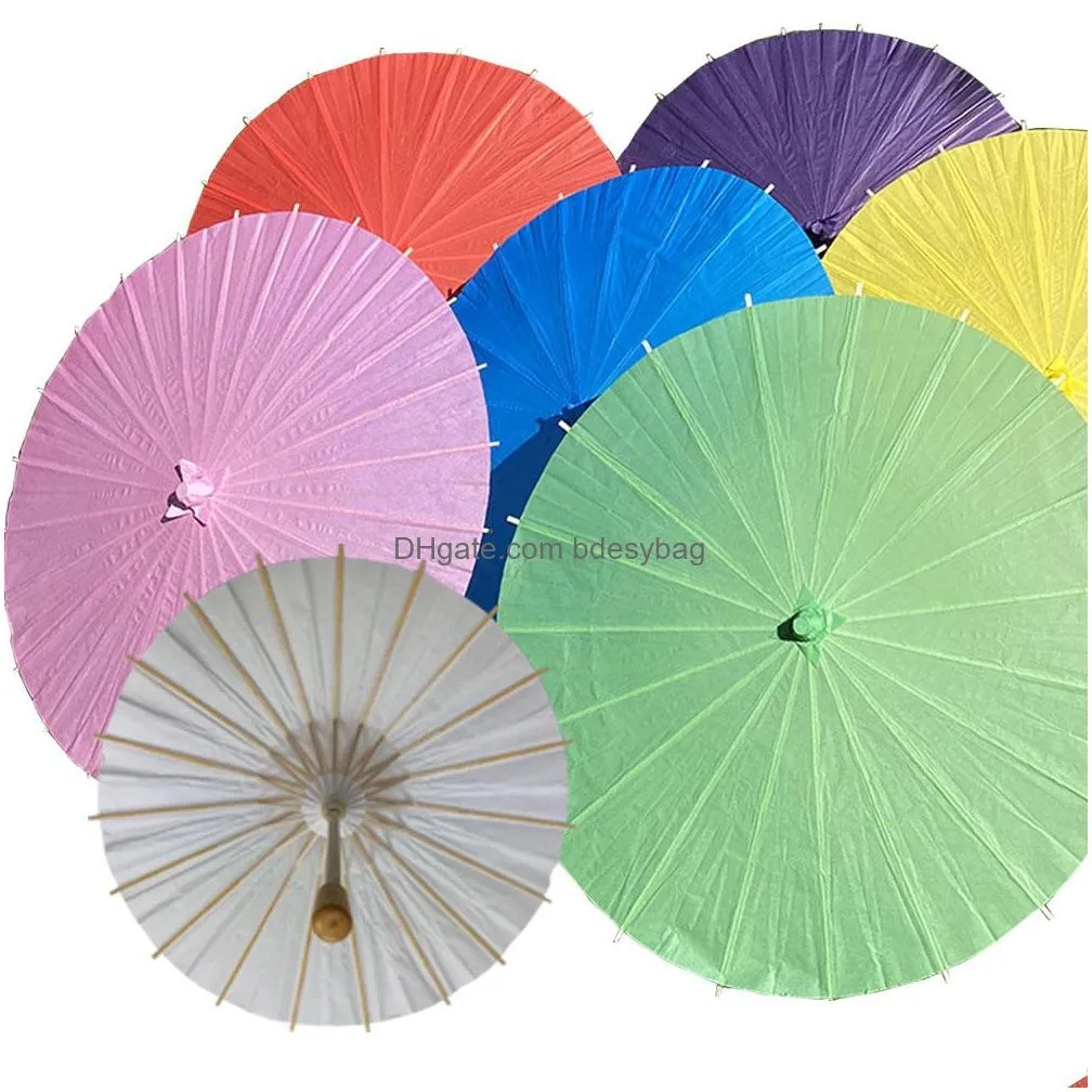 diameter 40cm white paper parasol umbrella wedding decoration children diy drawing paper crafts