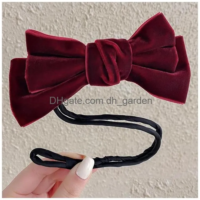 Headbands Bows Headband Cross Top Knot Hairband Elastic Hair Band For Women Girls Headwear Accessories 2 Colors Drop Deliver Dhgarden Dh7Rx