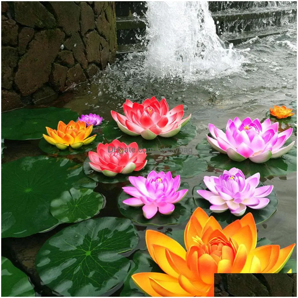 18cm floating lotus artificial flower wedding home party decorations diy water lily mariage fake plants pool pond decor