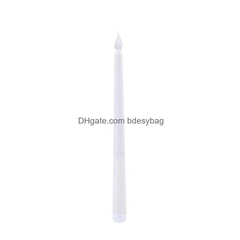 led birthday candles flickering pink purple white long thin plastic battery not included