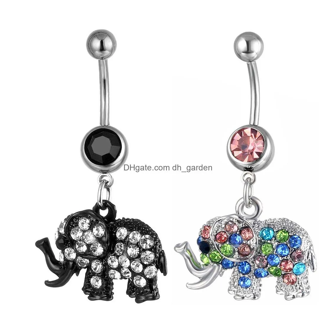 d0883 clear color belly ring nice redcrowned crane style with piercing body navel jewelry