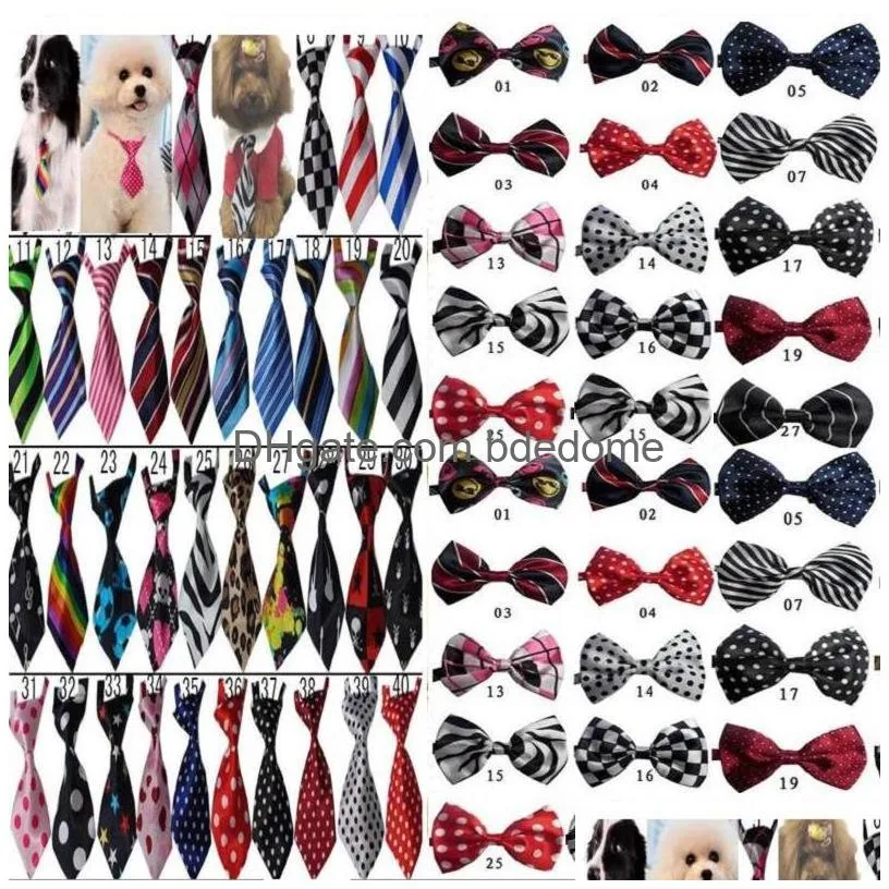 100pc/lot dog apparel pet puppy tie bow ties cat neckties grooming supplies for small middle 4 model ly05