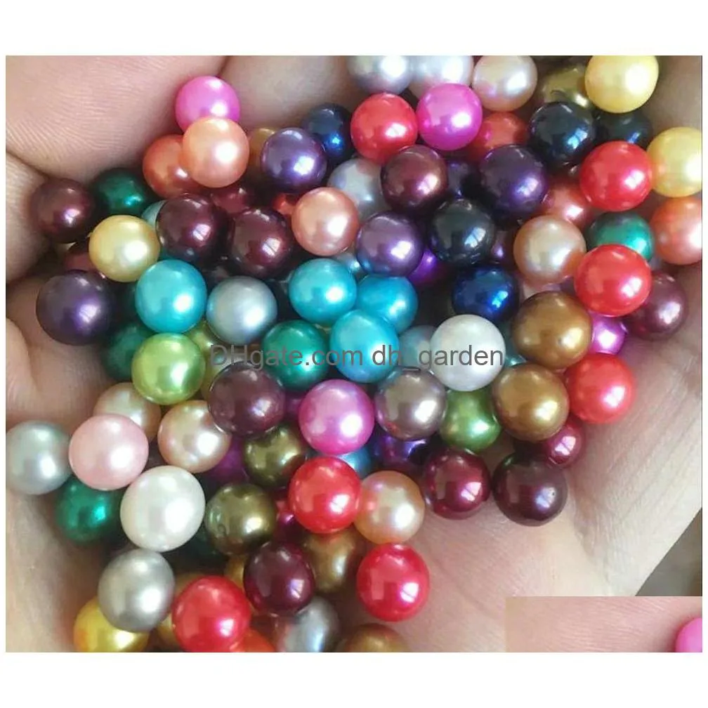 Pearl New Fashion Diy Beads Round Natural Freshwater Pearl 67Mm Bk Mticolor Grade Particle For Jewelry Making Drop Delivery Dhgarden Dh95H