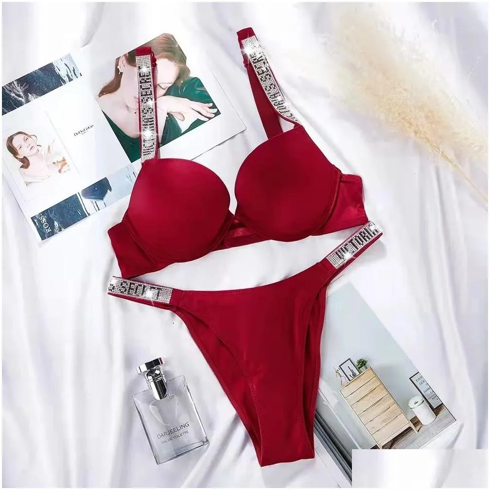 Victorias Secret Fashion Women Plus Size Bra Panty Set Push Up Cotton  Bikini Briefs With Letter Lingerie Design From Tytradeshop, $23.05