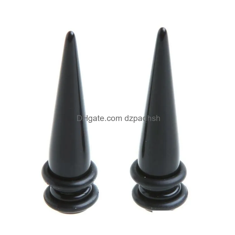 1.6Mm-18Mm Magnetic Fake Ear Taper Stretcher Black Pointed Cone Expander Vortex Auricle Piercing Jewelry Drop Delivery Dhejx