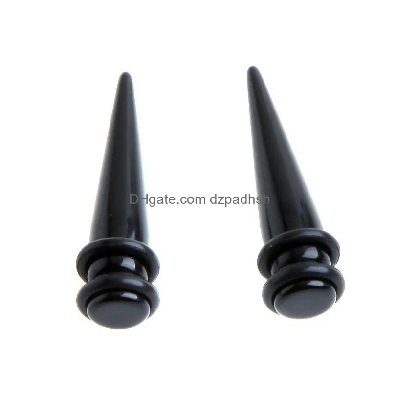 1.6Mm-18Mm Magnetic Fake Ear Taper Stretcher Black Pointed Cone Expander Vortex Auricle Piercing Jewelry Drop Delivery Dhejx