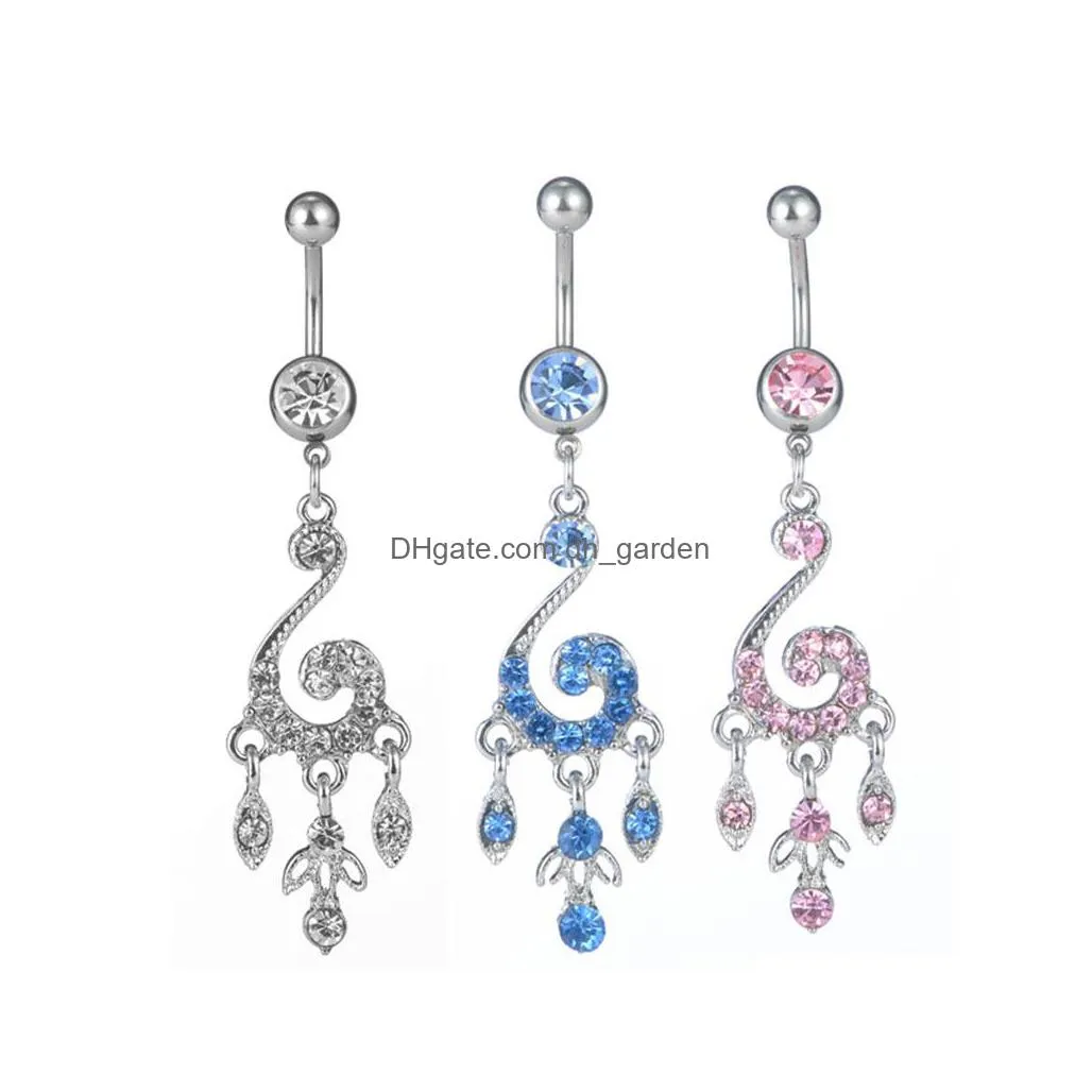d0812 scissors belly navel button ring clear color