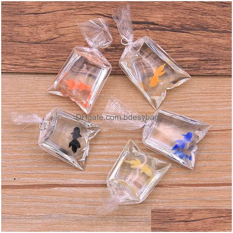 10pcs/pack coral favors fish bag resin charms ocean pendant for earring keychain jewelry making