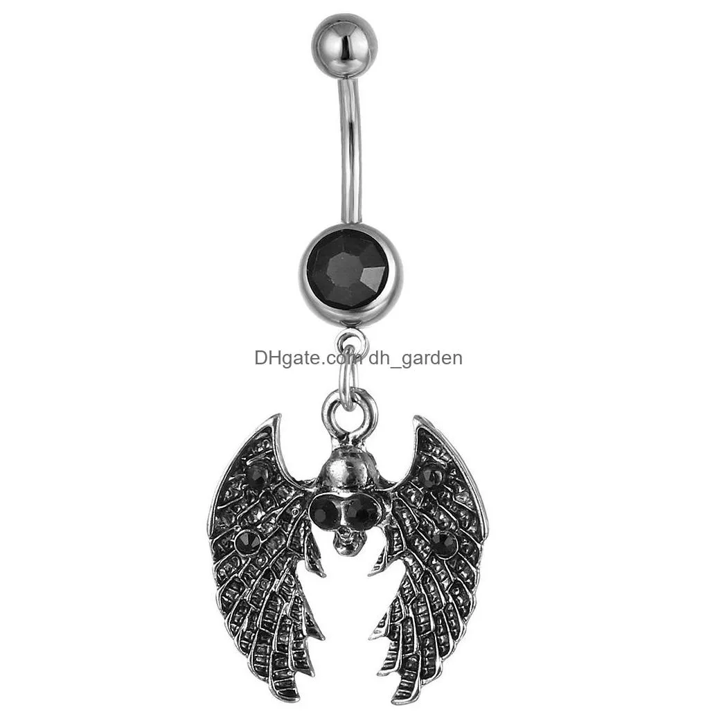 d0883 clear color belly ring nice redcrowned crane style with piercing body navel jewelry