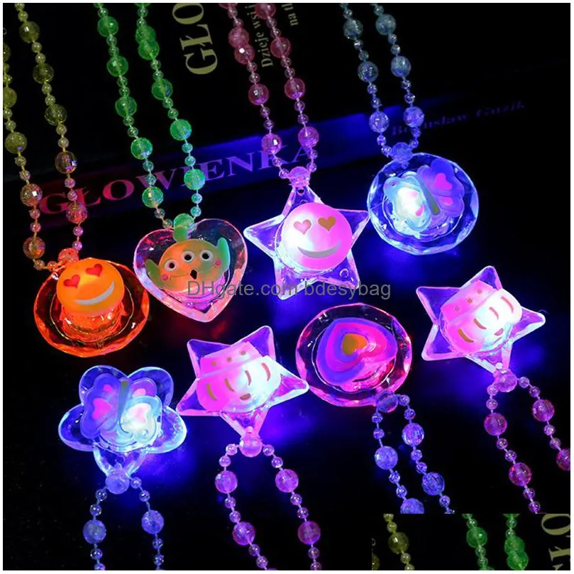 glitter flash acrylic decoration necklace led lamp novelty night market hot creative childrens toys luminous light up toys glow