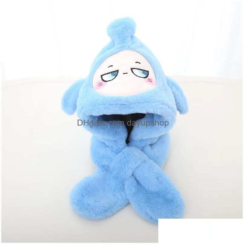 Mtiple Cute Crtoon Childrens Hats Scarves Autumn And Winter Warm Male Female Baby Ear Caps Drop Delivery Dhpmr