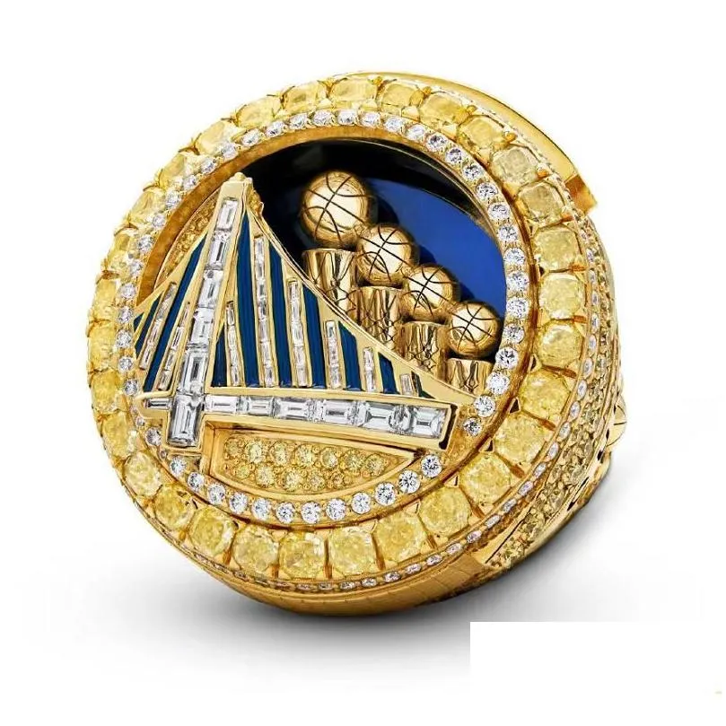 2022 curry basketball warriors team championship ring with wooden display box souvenir men fan gift jewelry high quality