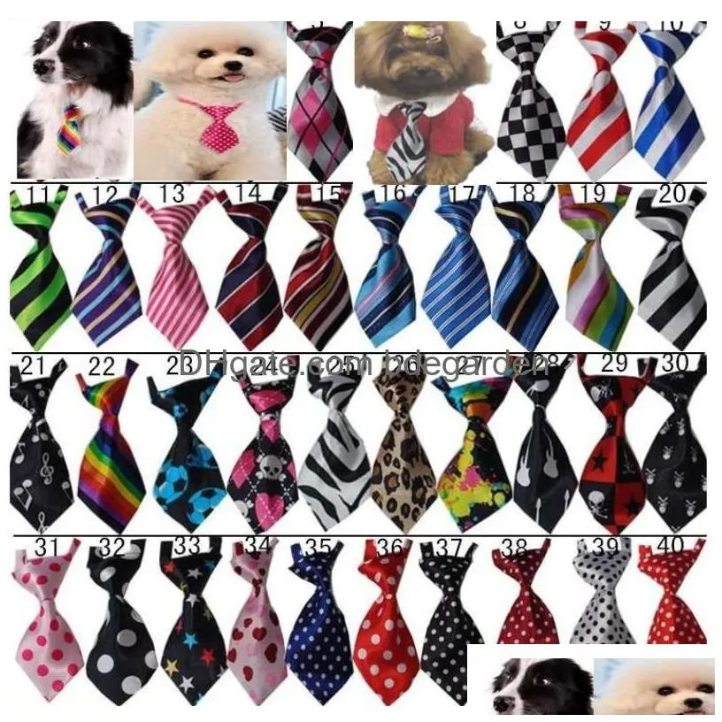 100pc/lot dog apparel pet puppy tie bow ties cat neckties grooming supplies for small middle 4 model ly05