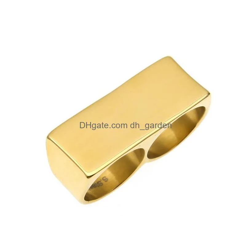 Anillos De Banda Anillo De Dedo Doble Para Hombre Joyer a De Hip