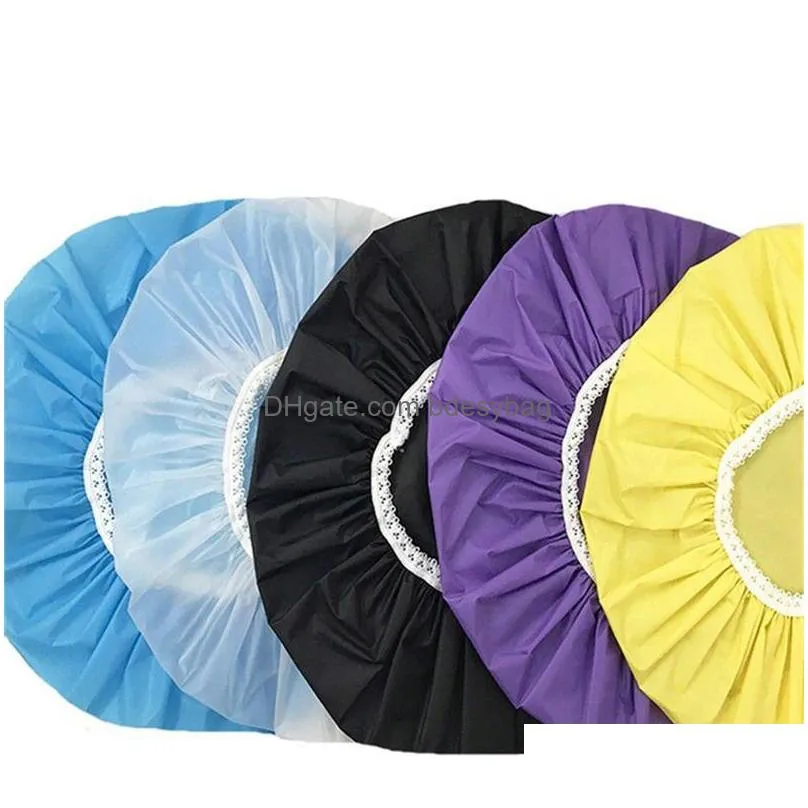 home waterproof shower cap swimming hats hotel elastic hair cover products bath s different colors hot