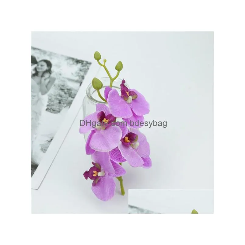 artificial butterfly flowers orchid bouquet fake plants vase for home wedding decoration ornamental flowerpot silk string